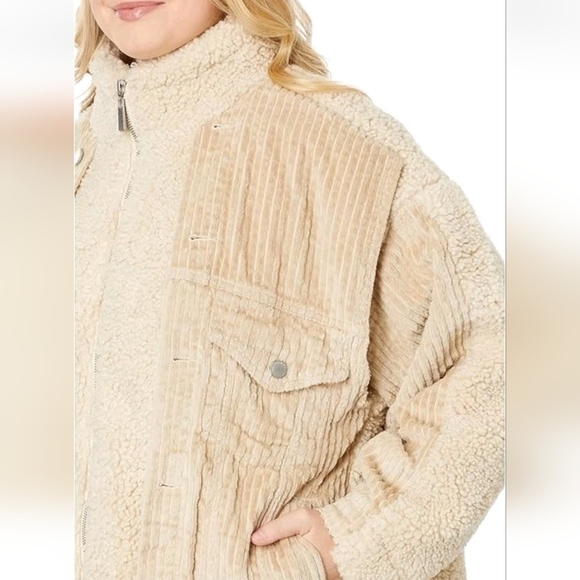 Blank NYC| Wide Wale Corduroy & Sherpa "Double Glazed" Coat| Sz L| Teddy, Cozy - Picture 2 of 11